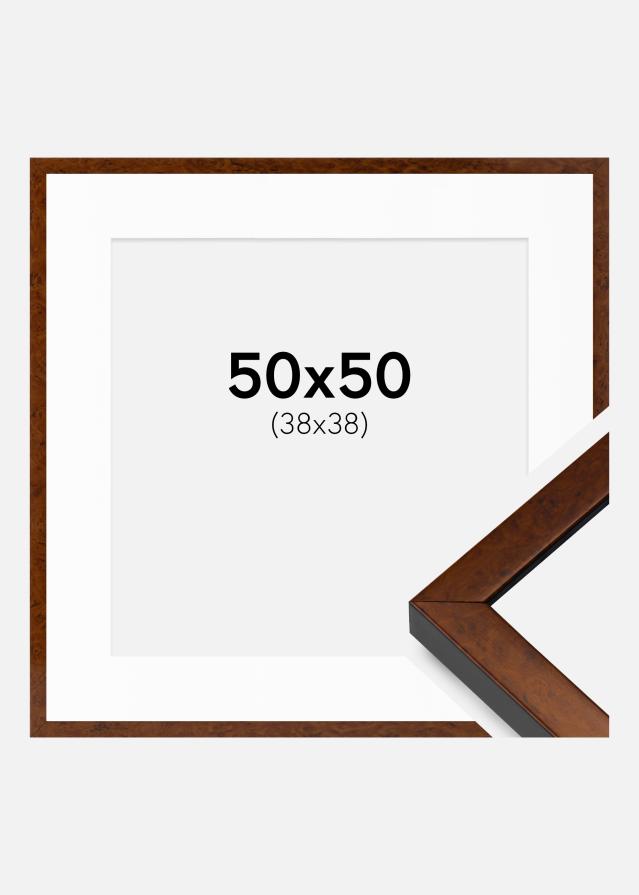 Okvir Ares orah 50x50 cm - paspartu Bijela 39x39 cm