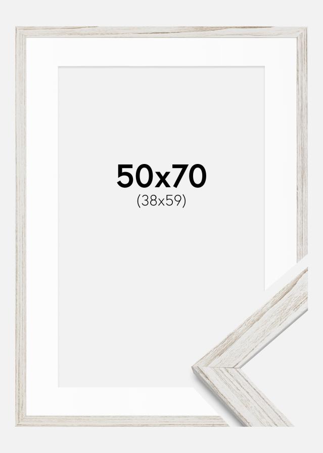 Okvir Stilren Vintage Bijela 50x70 cm - Paspartui Bijela 39x60 cm