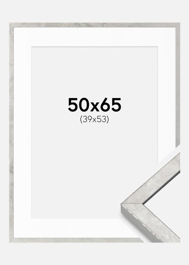 Okvir Ares Srebro 50x65 cm - Paspartui Bijela 40x54 cm