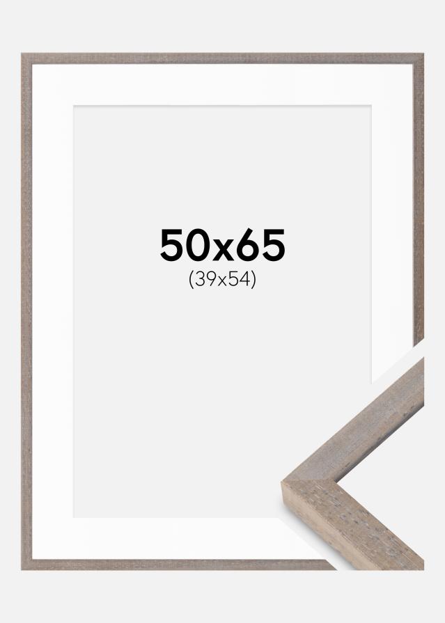 Okvir Ares siva 50x65 cm - Paspartui Bijela 40x55 cm