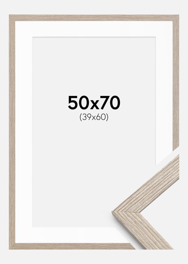 Okvir Stilren Greige hrast 50x70 cm - Paspartui Bijela 40x61 cm