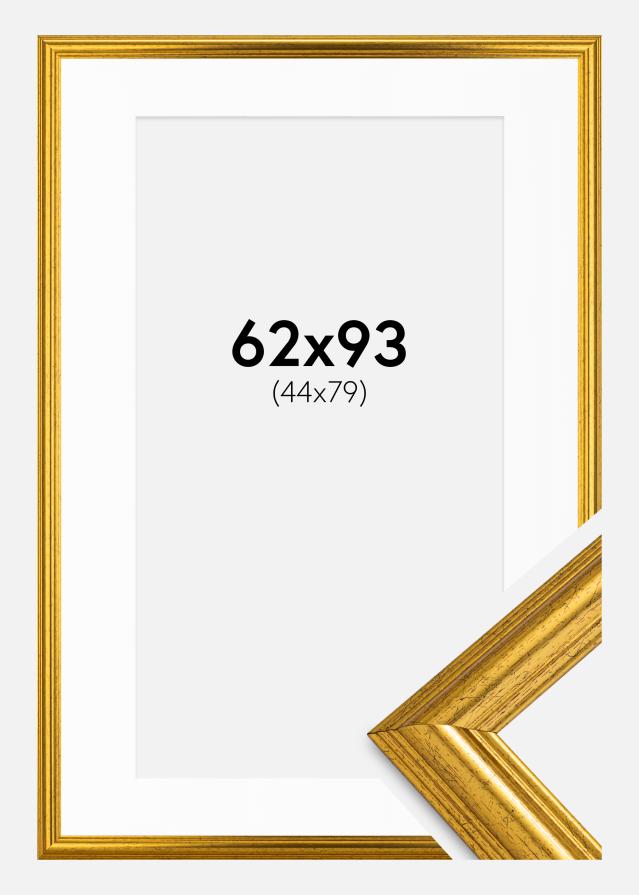 Okvir Västkusten Zlato 62x93 cm - Paspartui Bijela 45x80 cm
