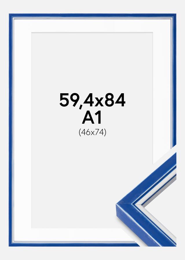 Okvir Diana plava 59,4x84 cm - paspartu bijela 47x75 cm