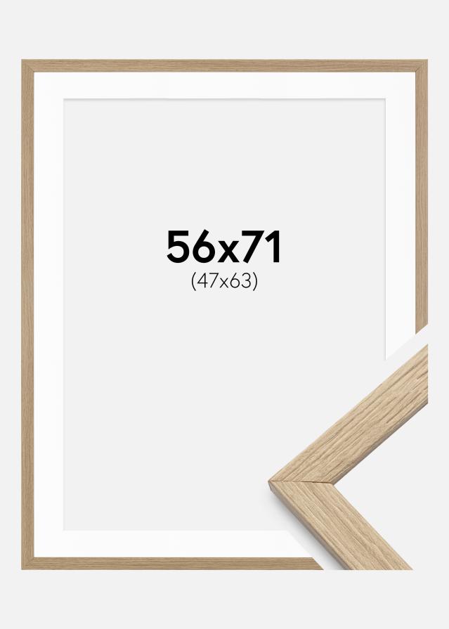 Okvir Stilren hrast 56x71 cm - Paspartui Bijela 48x64 cm