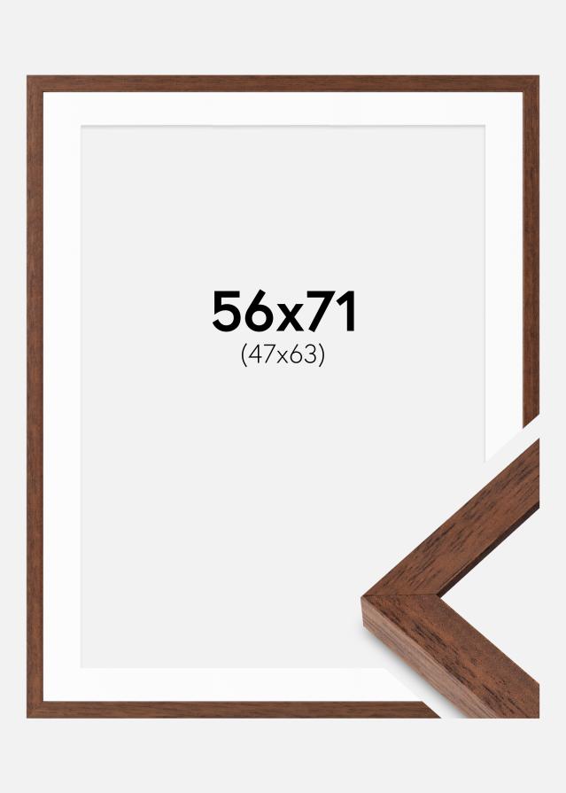 Okvir Hermes Teak 56x71 cm - Paspartui Bijela 48x64 cm