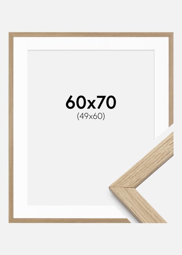 Okvir Stilren hrast 60x70 cm - Paspartui Bijela 50x61 cm