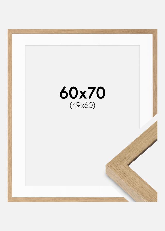 Okvir Hermes priroda hrast 60x70 cm - Paspartui Bijela 50x61 cm