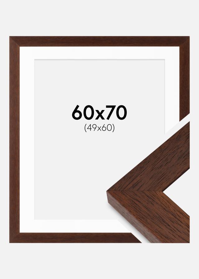 Okvir Juno Teak 60x70 cm - Paspartui Bijela 50x61 cm