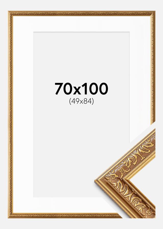 Okvir Swirl Zlato 70x100 cm - Paspartui Bijela 50x85 cm