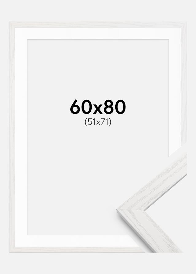 Okvir Stilren Bijela hrast 60x80 cm - Paspartui Bijela 52x72 cm
