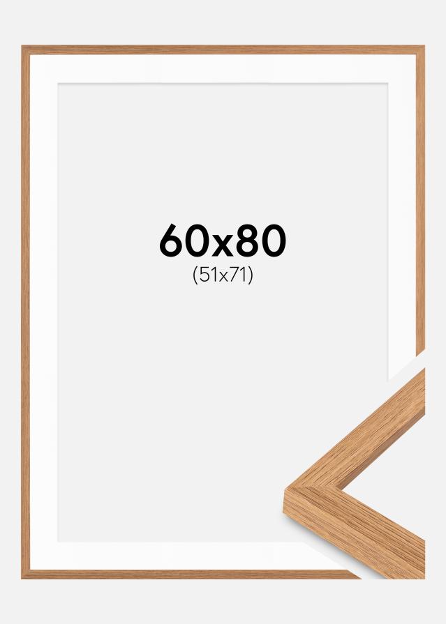 Okvir Modern Teak 60x80 cm - Paspartui Bijela 52x72 cm