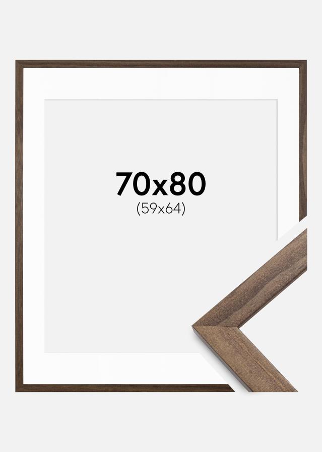 Okvir Stilren orah 70x80 cm - Paspartui Bijela 60x65 cm