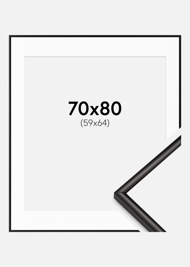 Okvir Scandi mat Crna 70x80 cm - Paspartui Bijela 60x65 cm