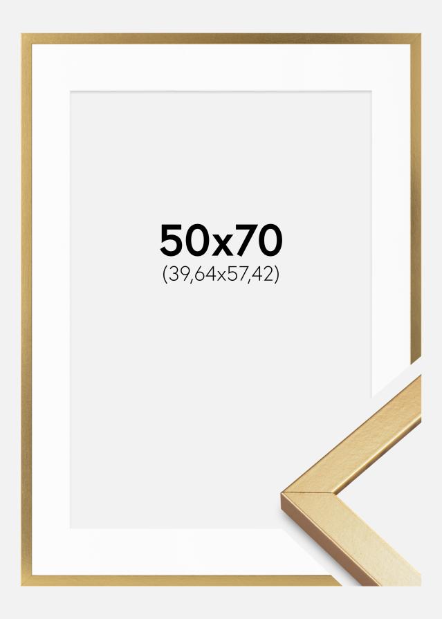 Okvir Minerva Zlato 50x70 cm - Paspartui Bijela 16x23 inča