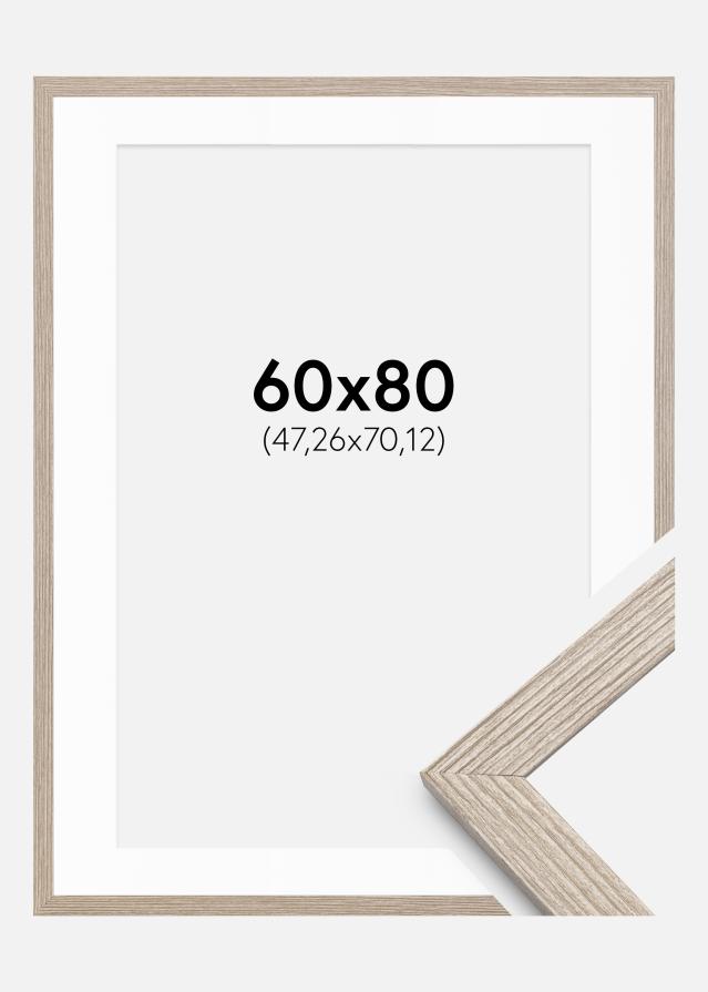 Okvir Stilren Greige hrast 60x80 cm - Paspartui Bijela 19x28 inča