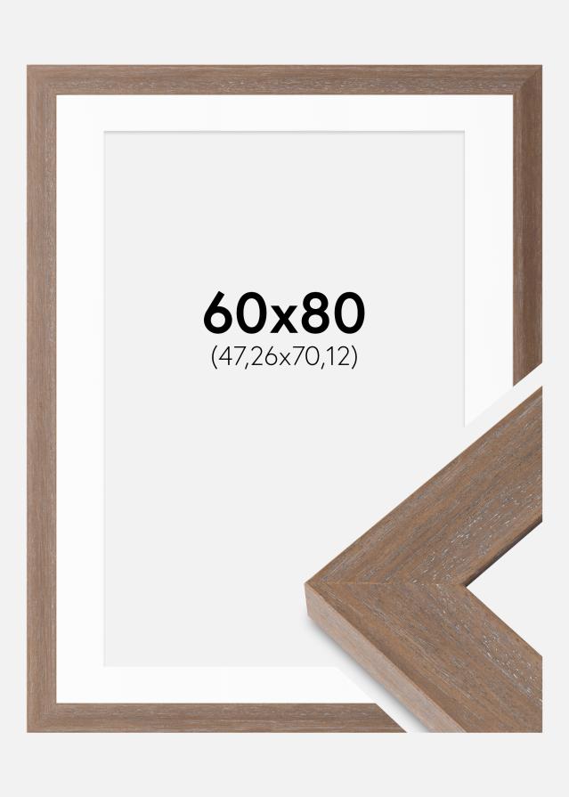 Okvir Juno siva 60x80 cm - Paspartui Bijela 19x28 inča