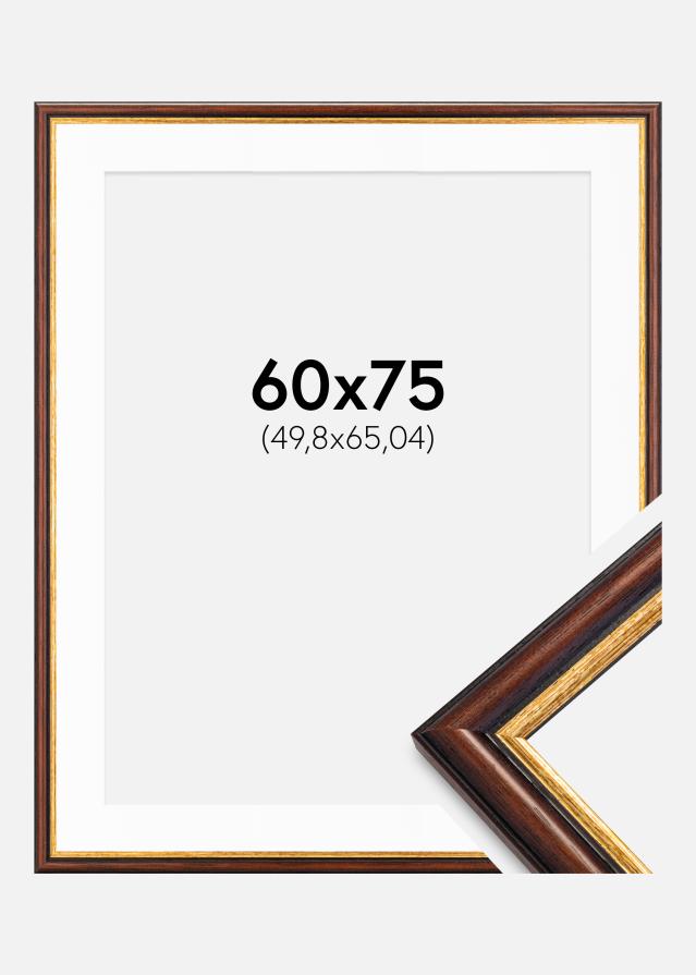 Okvir Siljan smeđa 60x75 cm - Paspartui Bijela 20x26 inča