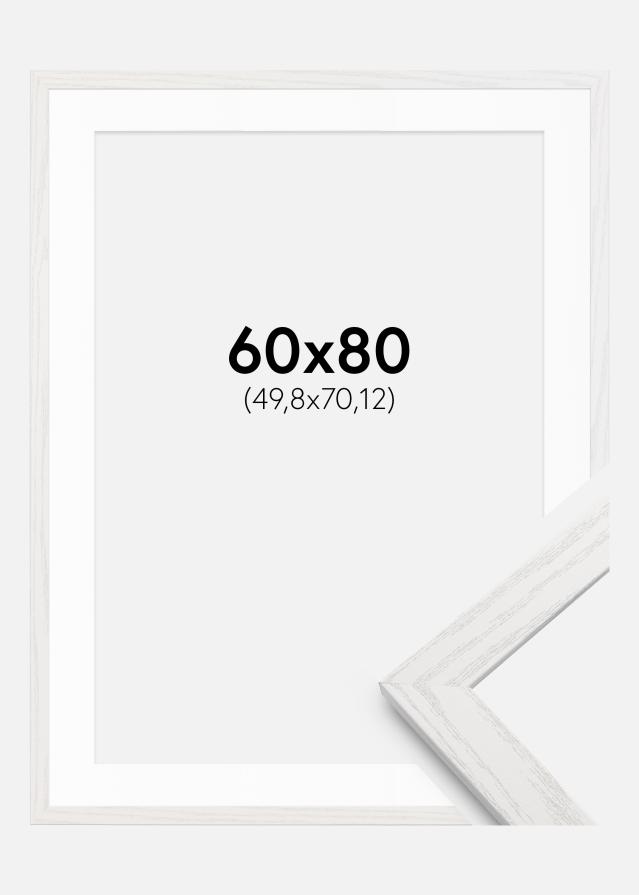 Okvir Stilren Bijela hrast 60x80 cm - Paspartui Bijela 20x28 inča