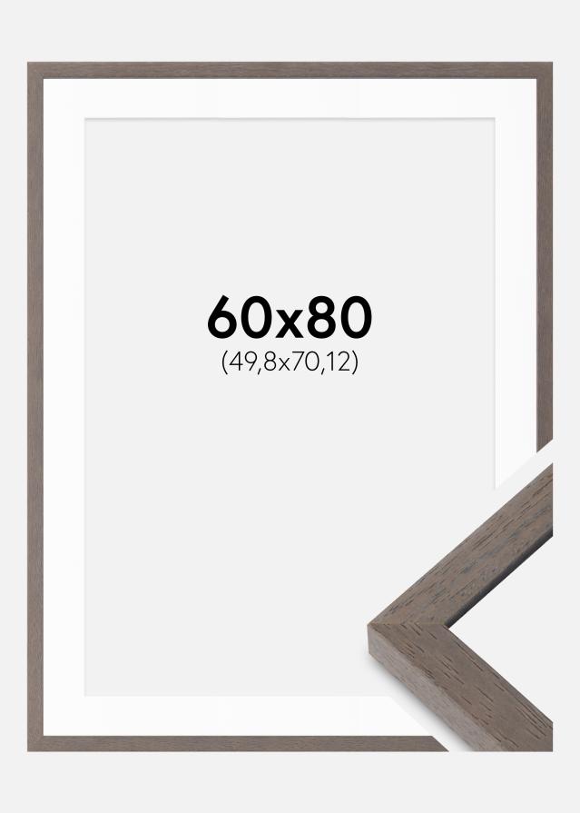 Okvir Hermes siva 60x80 cm - Paspartui Bijela 20x28 inča