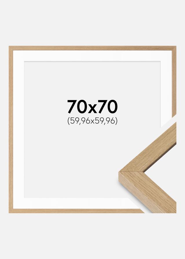 Okvir Hermes priroda hrast 70x70 cm - Paspartui Bijela 24x24 inča