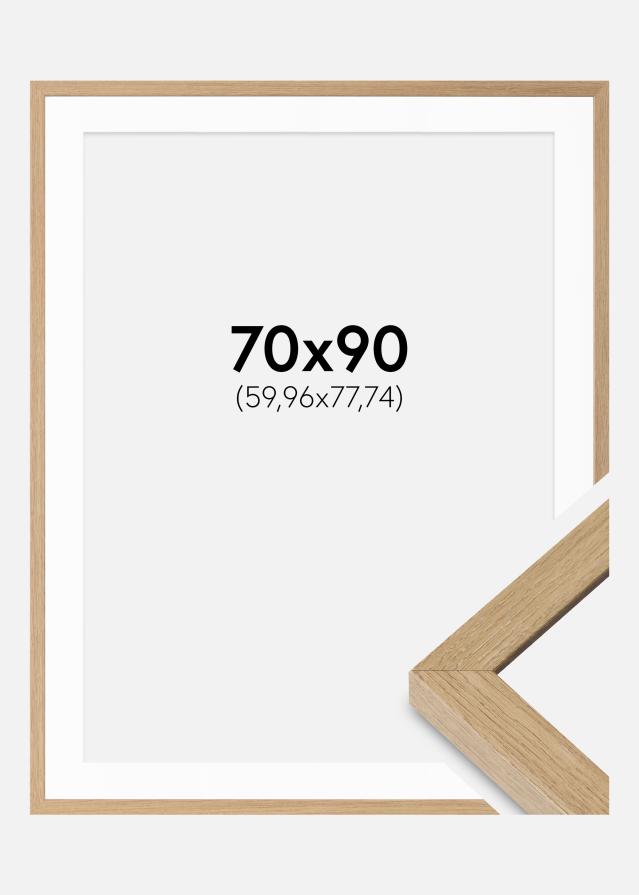Okvir Hermes priroda hrast 70x90 cm - Paspartui Bijela 24x31 inča