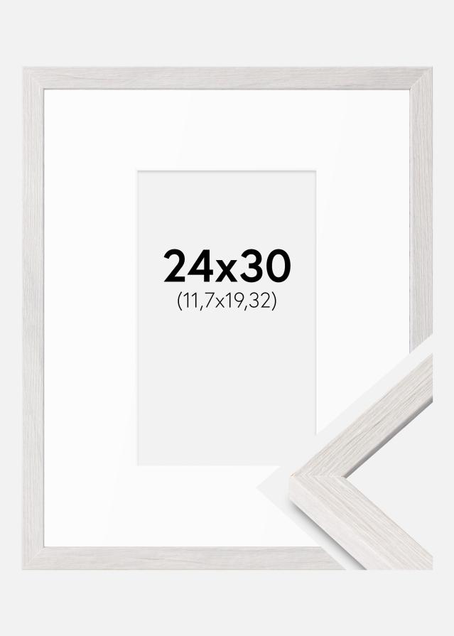 Okvir Ares Bijela hrast 24x30 cm - Paspartui Bijela 5x8 inča