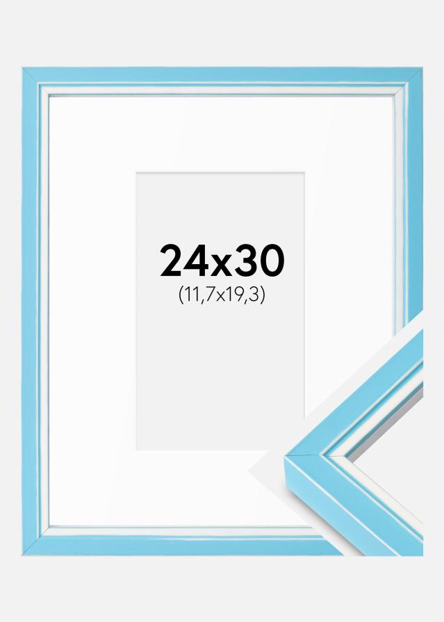 Okvir Diana svijetloplava 24x30 cm - paspartu Bijela 5x8 inča