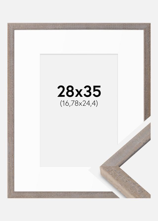 Okvir Ares siva 28x35 cm - Paspartui Bijela 7x10 inča