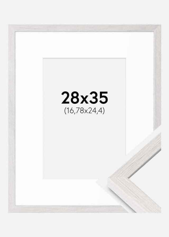Okvir Ares Bijela hrast 28x35 cm - Paspartui Bijela 7x10 inča