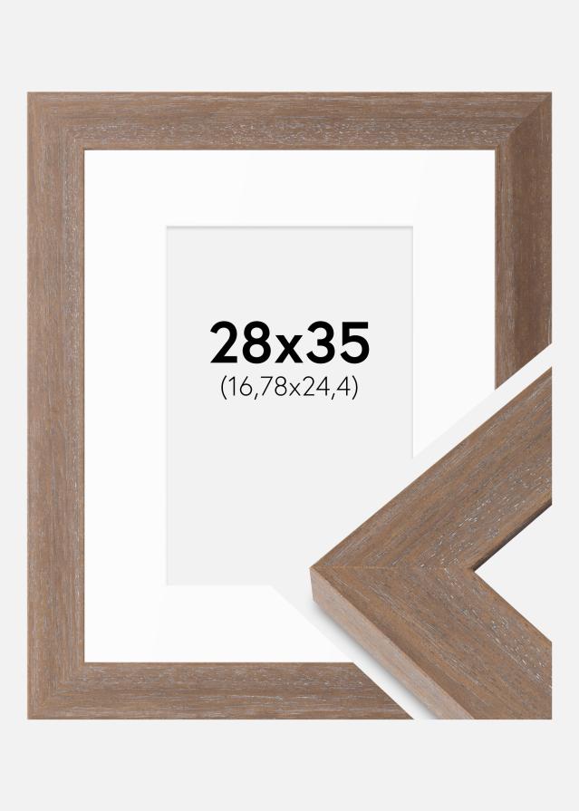 Okvir Juno siva 28x35 cm - Paspartui Bijela 7x10 inča