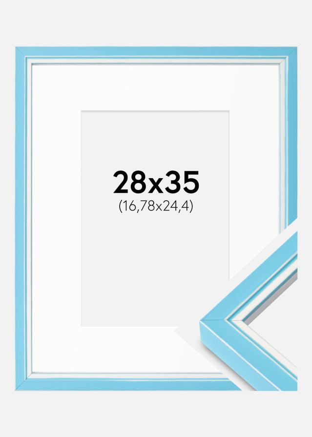 Okvir Diana svijetloplava 28x35 cm - Paspartui Bijela 7x10 inča
