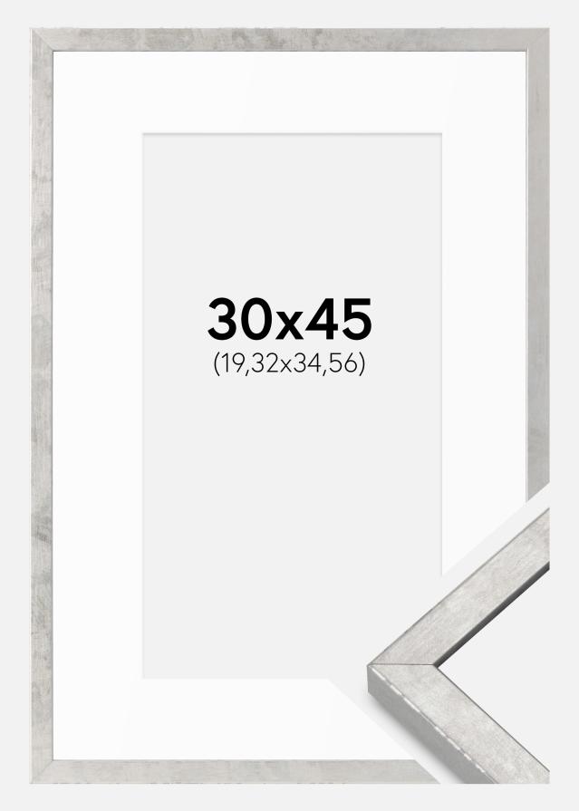 Okvir Ares Srebro 30x45 cm - Paspartui Bijela 8x14 inča