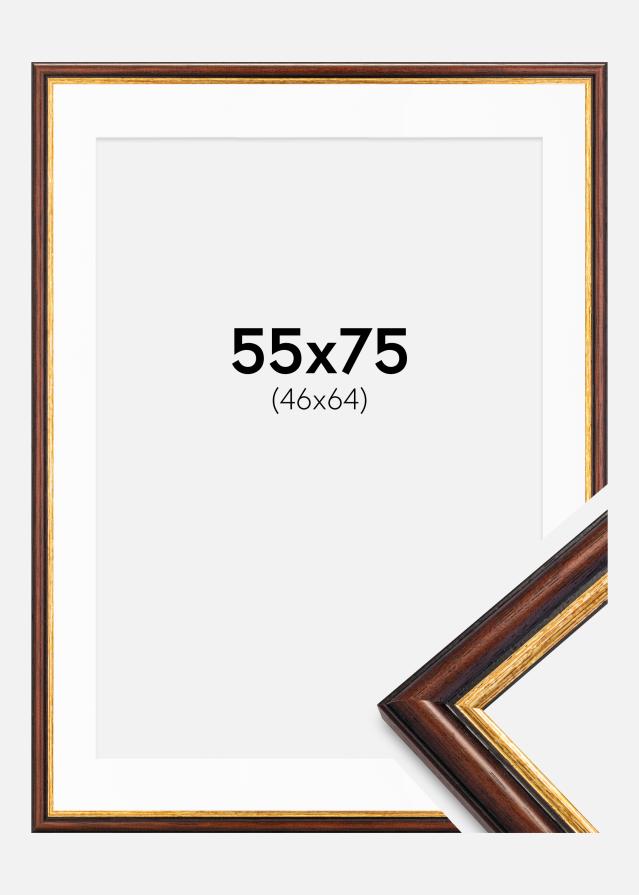Okvir Siljan smeđa 55x75 cm - Paspartui Bijela 47x65 cm