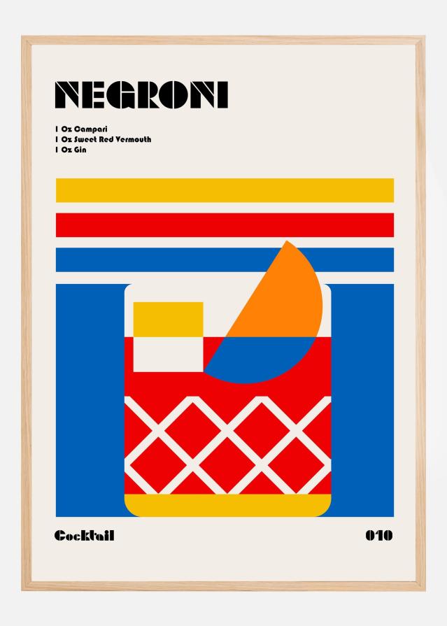 Negroni Bauhaus Cocktail Plakat