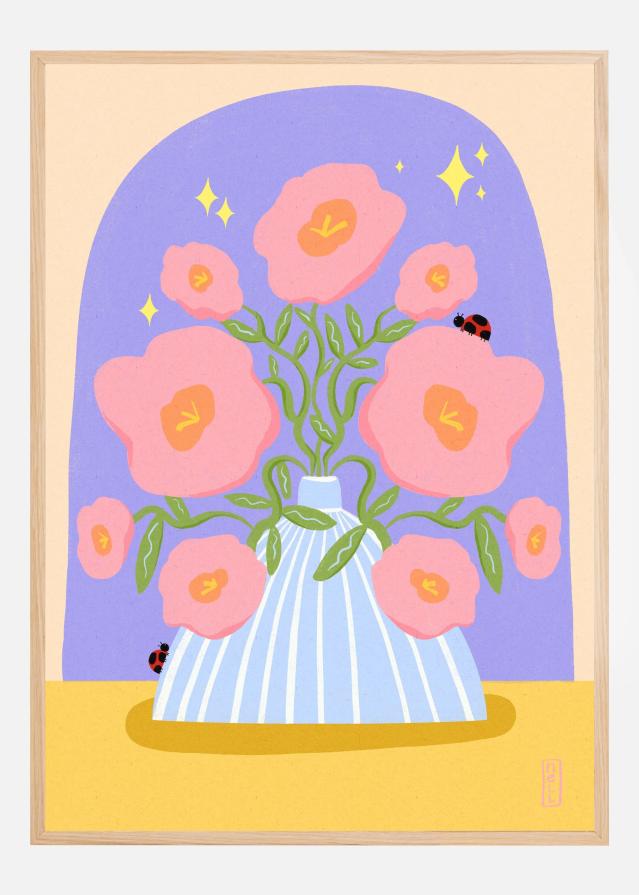Fun Flowers in a Vase Plakat