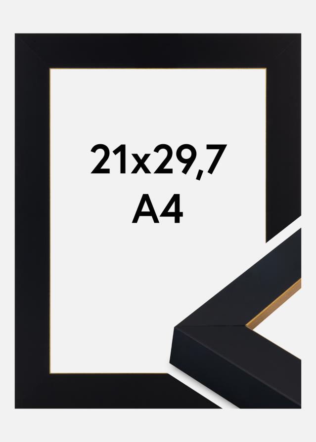 Okvir Sussex Akrilno staklo Crna/Zlatna 21x29,7 cm (A4)