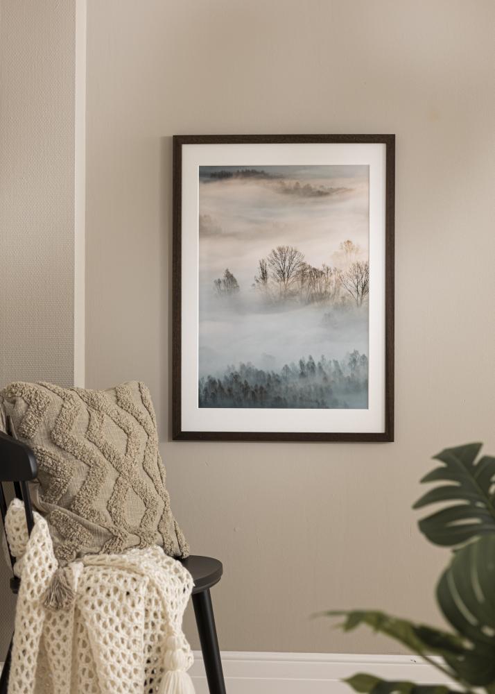 Okvir smeđa drvo 65x75 cm - Paspartui Bijela 55x65 cm