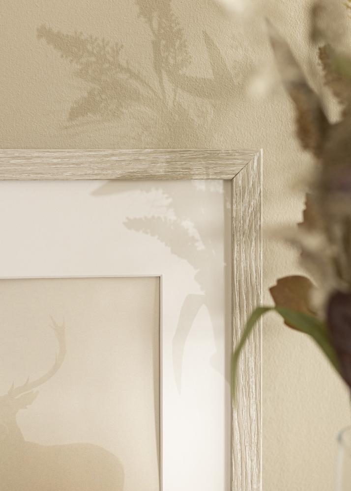 Okvir Stilren svijetlosiva hrast 42x59,4 cm - Paspartui Bijela 25x38 cm