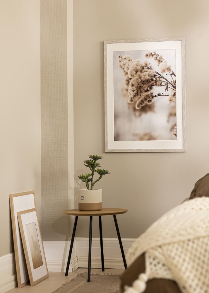 Okvir Stilren svijetlosiva hrast 42x59,4 cm - Paspartui Bijela 25x38 cm