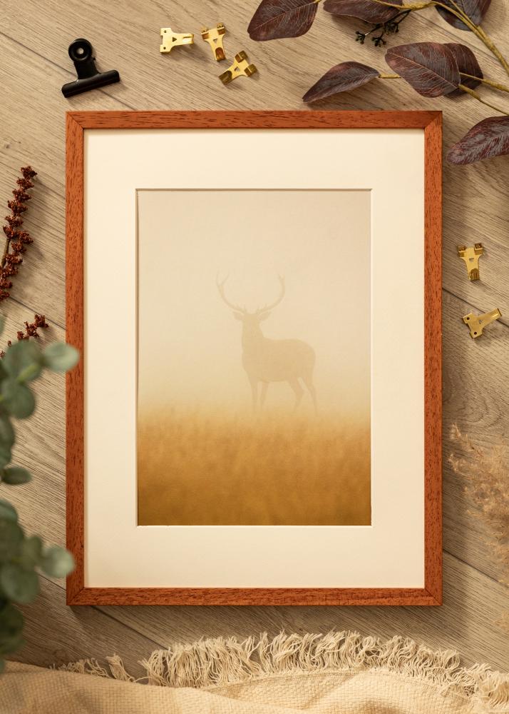 Okvir Ares Trešnja 50x70 cm - Paspartui Bijela 16x23 inča