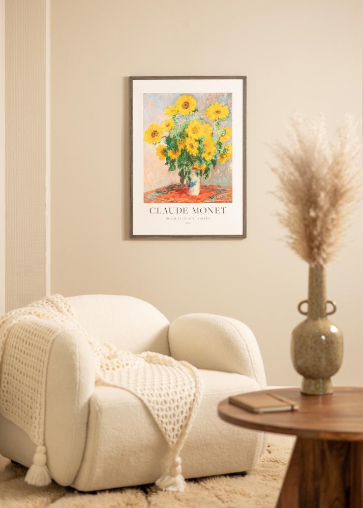 Okvir Ares sivi hrast 45x60 cm - Paspartui Bijela B3 353x500 mm