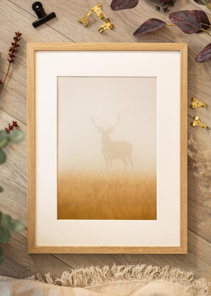 Okvir Ares priroda hrast 18x24 cm - Paspartui Bijela 13x17 cm