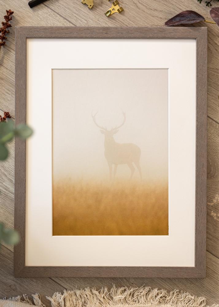 Okvir Hermes sivi 60x80 cm - Paspartui Bijela 49,3x69,3 cm