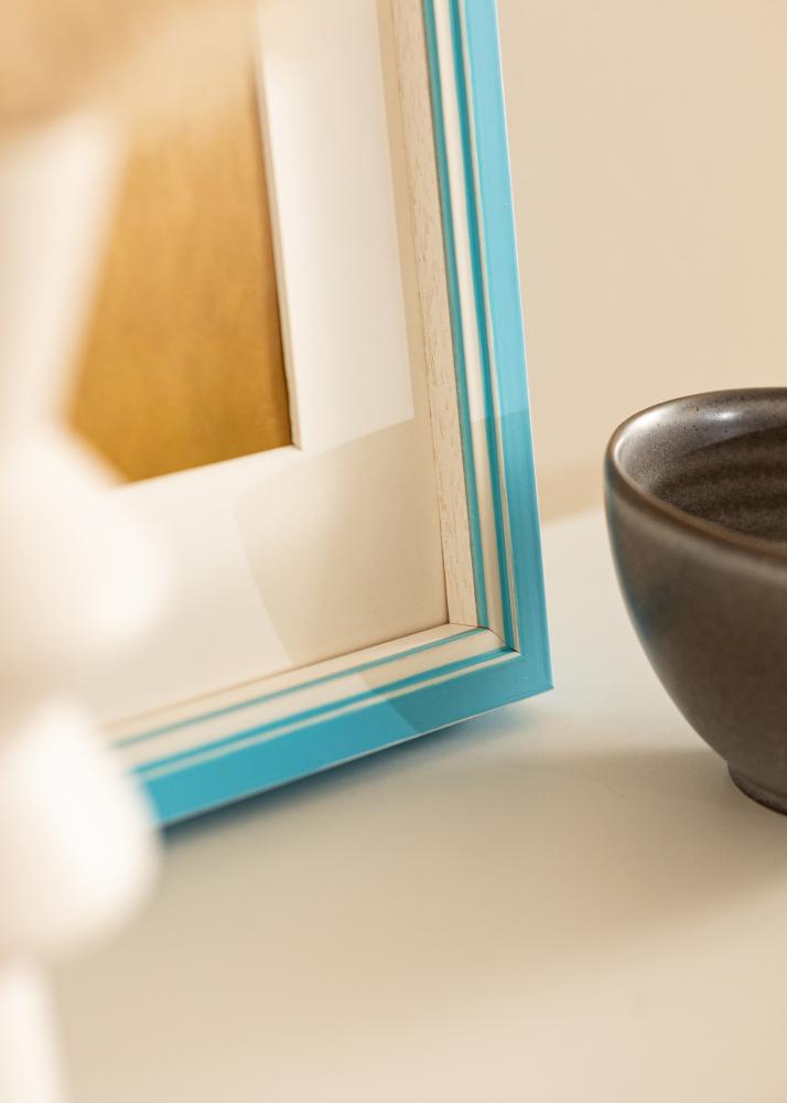 Okvir Diana svijetloplava 30x40 cm - paspartu Bijela 8x12 inča