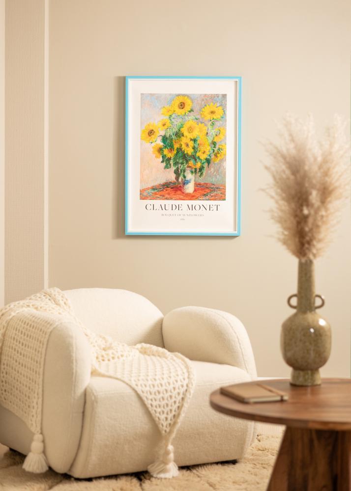 Okvir Diana svijetloplava 30x40 cm - paspartu Bijela 8x12 inča