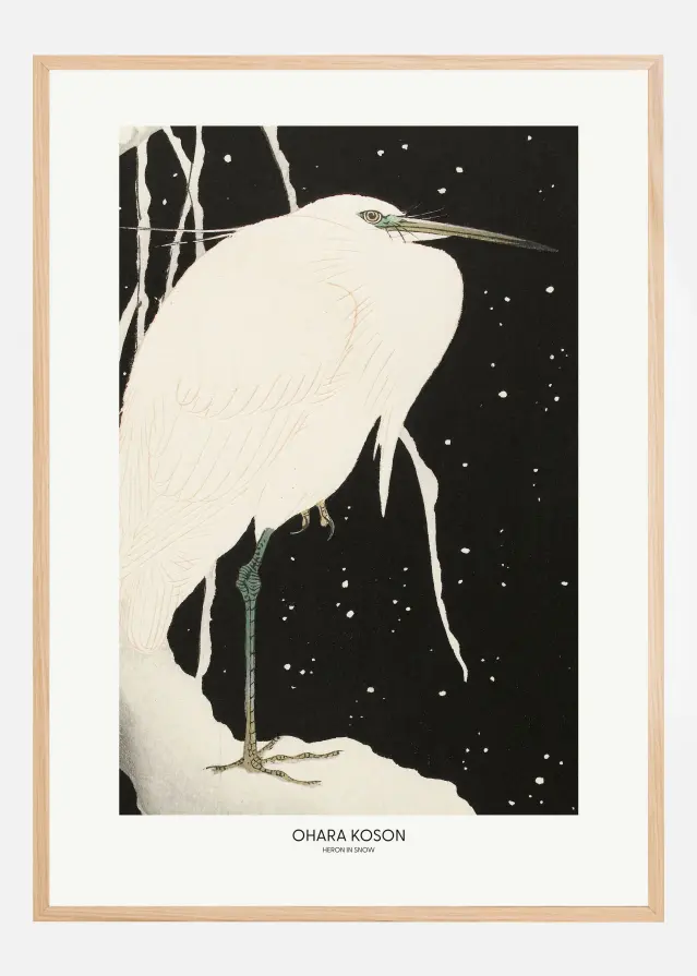 Heron In The Snow Plakat