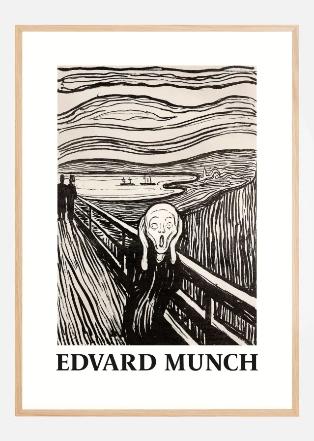 Skriet- The Scream - Monochrome Version Plakat
