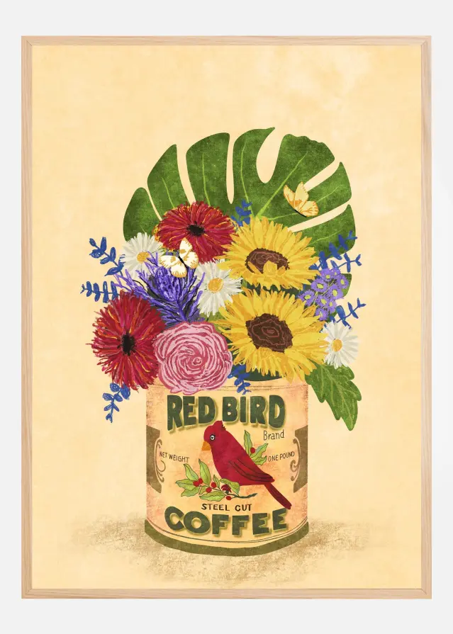 Flowers In a Vintage Coffee Can Plakat
