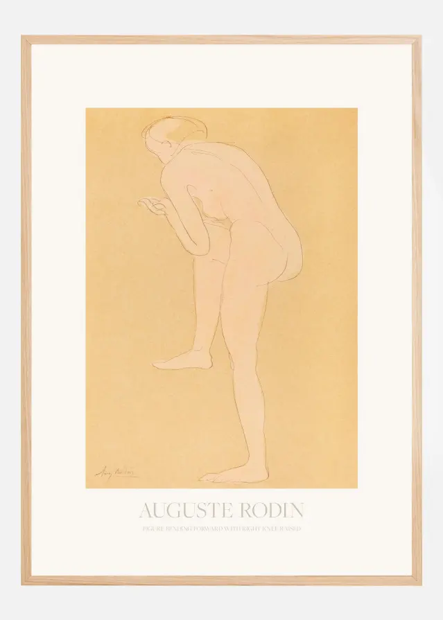Figure Bending Forward With Right Knee Raised Plakat