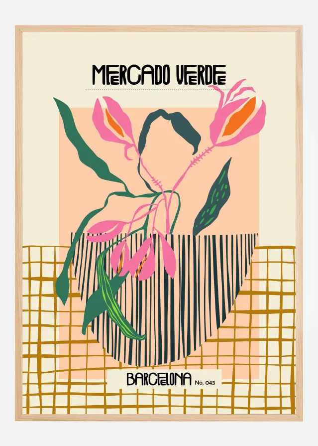 Mercado verde Barcelona Plakat